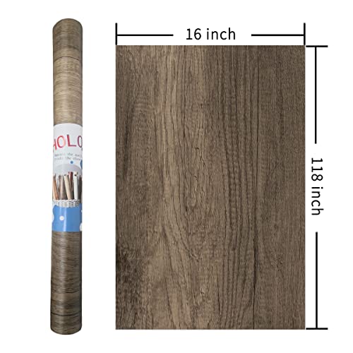 HOLOMEY Wood Grain Contact Paper Peel and Stick Wooden Wallpaper Removable Self-Adhesive Faux Wood Look Vinyl Decorative Roll Thicken No Bubble Design for Old Furniture Refurbishment DIY 16x118 inch - Image 3