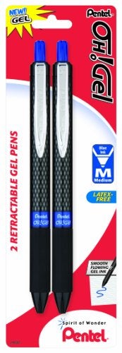 Pentel Oh! Gel Retractable Gel Pen, 0.7mm, Blue Ink, 2 Pack (K497BP2C) - Image 3