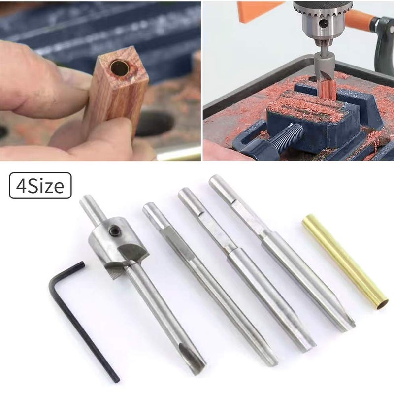 TACK PRO Pen Mill Set, 7 PC Pen Barrel Trimming System with 3/4 inch Cutting Head, 7mm, 8mm, 3/8 inch, 10mm Pilo Ctutter Shafts, 0 Size Adaptor Sleeve and Hex Key Wrench, Pen Barrel Mill Trimmer Set - Image 2