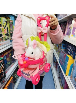 Nora Pet Baby Pet Cart Rabbit Dog Cat Calling Walking Children Simulation Play-house Toy-Color:Luxury Trolley + Electric White Rabbit [can Walk And Bark]-Specification:Battery Version [rechargeable Battery + Charger + Screwdriver] - pzsku/ZFB2306F77890E9B25A02Z/45/1745479209/6f103dd4-b4c0-48fd-bc55-d1cb34002536