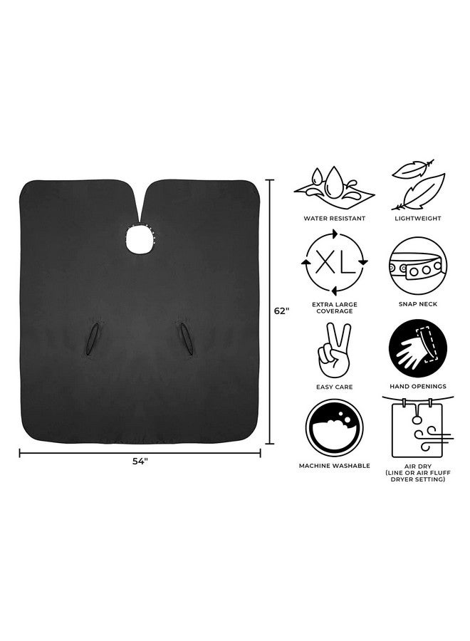 Cricket Hand Talker Haircutting Cape Water Resistant, Salon Cape For Hair Stylists, Barbers With Hand Openings For Client Mobility, Black - Image 4
