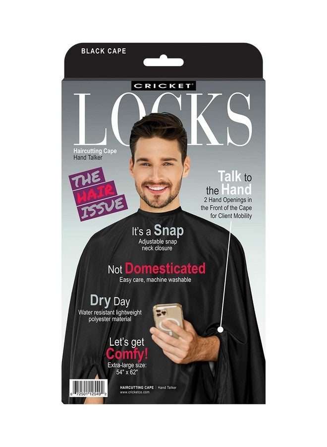 Cricket Hand Talker Haircutting Cape Water Resistant, Salon Cape For Hair Stylists, Barbers With Hand Openings For Client Mobility, Black - Image 2