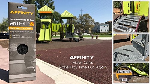 AFFINITY Anti-Slip Tape - Premium 8 Pre-Cut Strips, Black 80 Grit Slip Resistant Safety Treads - 2 inch x 12 inch Rounded Corners - Right Size and Ready to Use for Easy Application - Image 5