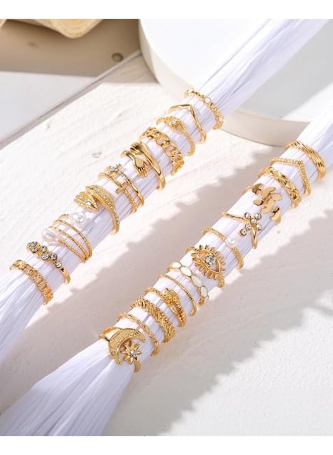 مجموعة خواتم مكونة من 23 قطعة، خاتم عصري بأشكال هندسية وبوهيمية، مناسب لمختلف الإكسسوارات - Image 4