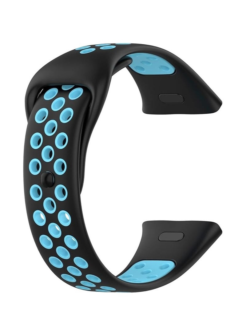 Dl3 Mobilak Strap For Xiaomi Redmi Watch 3 / Xiaomi Mi Watch Lite 3, [Breathable] Soft Silicone Strap, Two Tone Band, Silicone Replacement Strap for Xiaomi Redmi Watch3 (Black Blue) - Image 2