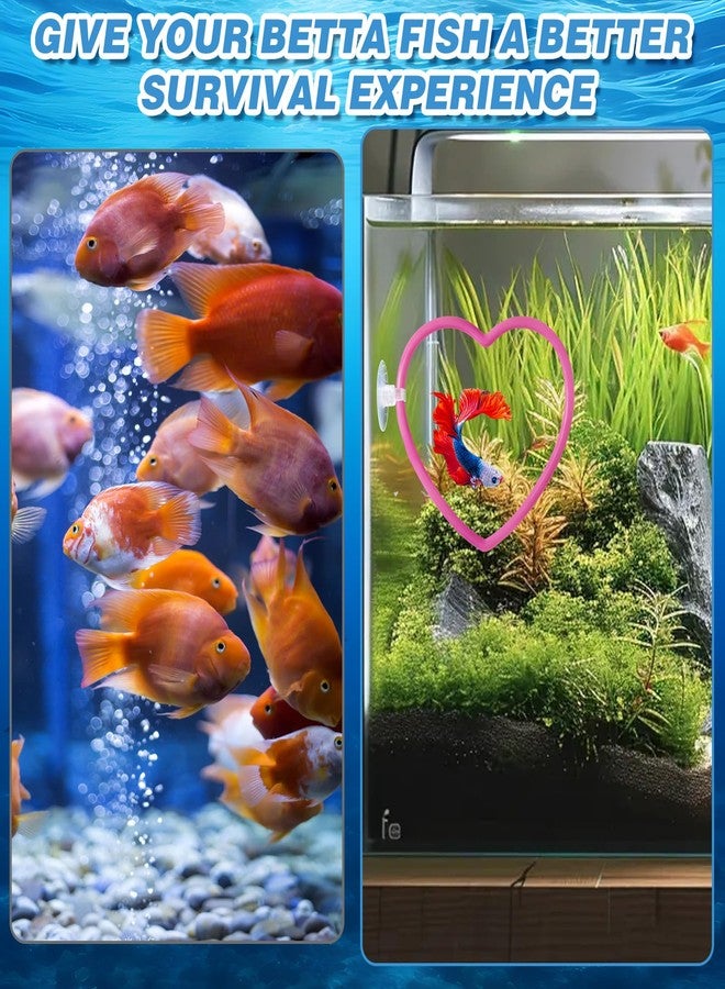 CYUXING Heart Betta Fish Tank Decor Accessories, Pink Betta Fish Toys Decorations Supplies for Aquariums, Cute Design Not Easily Damaged Pink Aquariums Accessories - Image 3