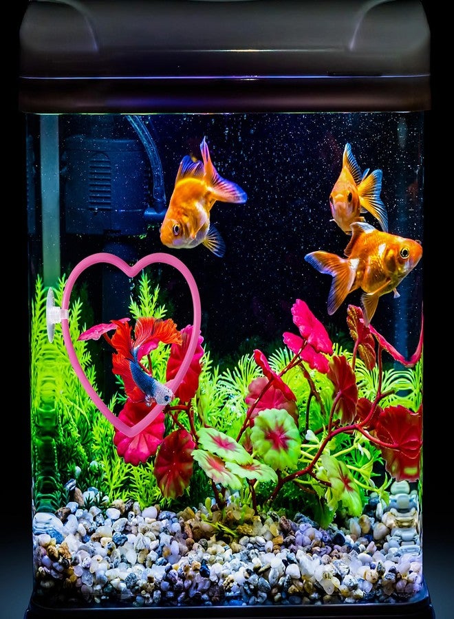 CYUXING Heart Betta Fish Tank Decor Accessories, Pink Betta Fish Toys Decorations Supplies for Aquariums, Cute Design Not Easily Damaged Pink Aquariums Accessories - Image 5