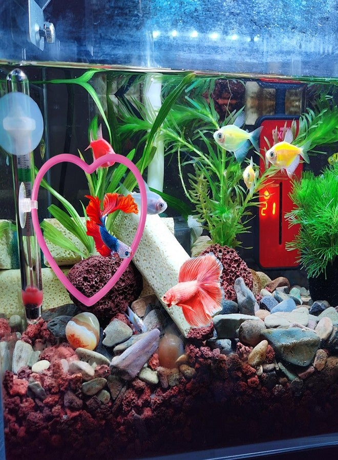 CYUXING Heart Betta Fish Tank Decor Accessories, Pink Betta Fish Toys Decorations Supplies for Aquariums, Cute Design Not Easily Damaged Pink Aquariums Accessories - Image 4