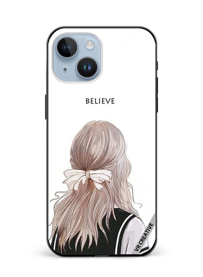 VR CREATIVE Protective Case Cover For Apple iPhone 15 Plus Believe With Girl Design Multicolour - Image 1