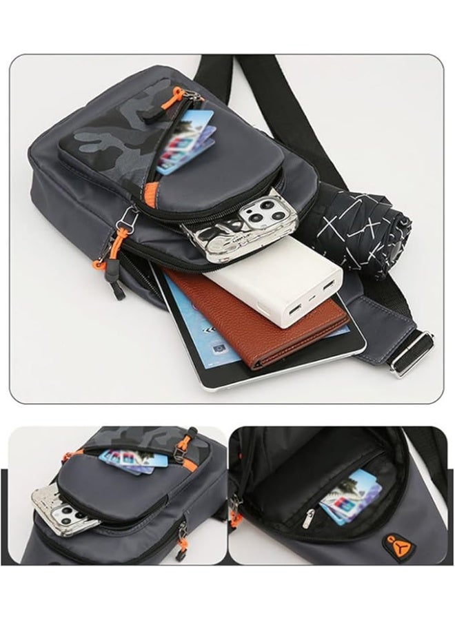 Cuken Lightweight Black Sling Bag, Multi-Pocket Crossbody Backpack with Adjustable Strap, Durable Water-Resistant Shoulder Bag for Men Women, Camping, Hiking, Travel, and Daily Commute, Black - Image 4