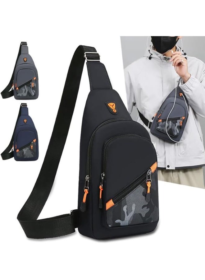 Cuken Lightweight Black Sling Bag, Multi-Pocket Crossbody Backpack with Adjustable Strap, Durable Water-Resistant Shoulder Bag for Men Women, Camping, Hiking, Travel, and Daily Commute, Black - Image 5