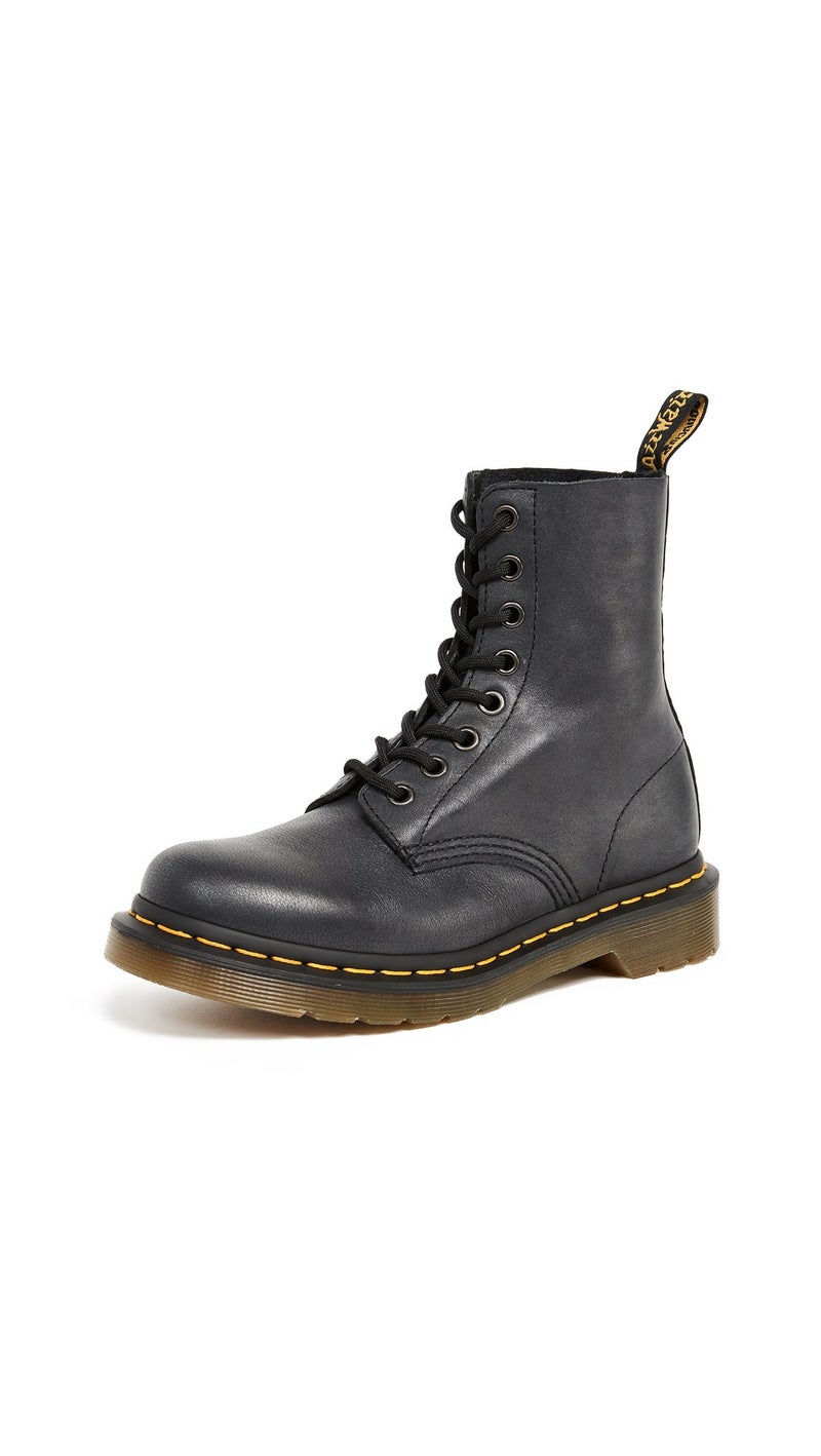 Dr Martens د. مارتنز، حذاء نسائي 1460 باسكال فيرجينيا جلد 8 عيون، أسود، 11 - Image 1
