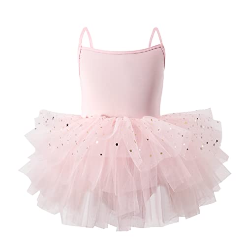 Tutu.kk Toddler Girls Tutu Dresses Strap Shiny Tulle Ballet Leotard Ballerina Costume for Dance (Ballet Pink) 18-24 Months - Image 1