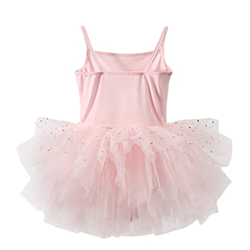 Tutu.kk Toddler Girls Tutu Dresses Strap Shiny Tulle Ballet Leotard Ballerina Costume for Dance (Ballet Pink) 18-24 Months - Image 4