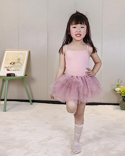 Tutu.kk Toddler Girls Tutu Dresses Strap Shiny Tulle Ballet Leotard Ballerina Costume for Dance (Ballet Pink) 18-24 Months - Image 3