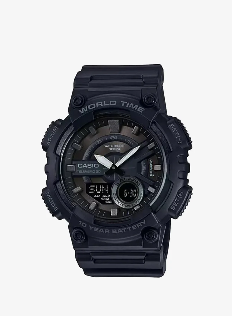 CASIO Men's Resin Analog-Digital Watch AEQ-110W-1BVDF - 48.1 mm