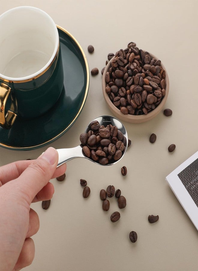 Aiyorse 3 ملاعق بمقابض قصيرة، ملاعق من الفولاذ المقاوم للصدأ 304 للعلب، مغارف صغيرة فضية، ملعقة دائرية صغيرة سميكة، مغارف صغيرة للقهوة والحلوى والملح والسكر والتوابل والشاي والحلويات والقهوة - Image 5