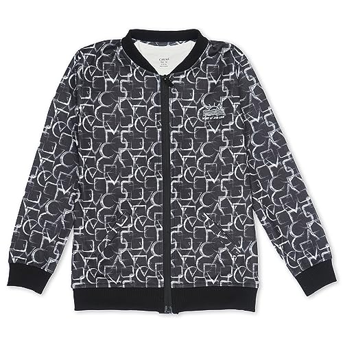 CAVIO Boys Black Geometric Printed Zipper Jacket with T-Shirt - Image 2