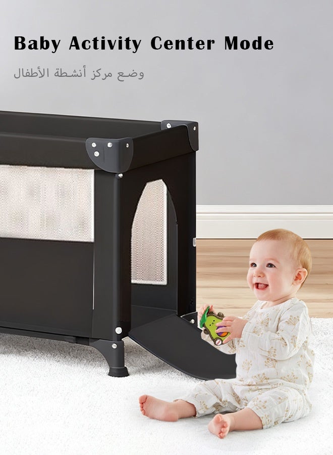 HAYALUX 5-in-1 Portable Baby Crib, Foldable Baby Bed Bassinet, Adjustable Newborn Infant Baby Cot & Rocking Bassinet with Mosquito Net, Changing Table, Install-Free Newborn Travel Bed (0–3 Years) - Image 5