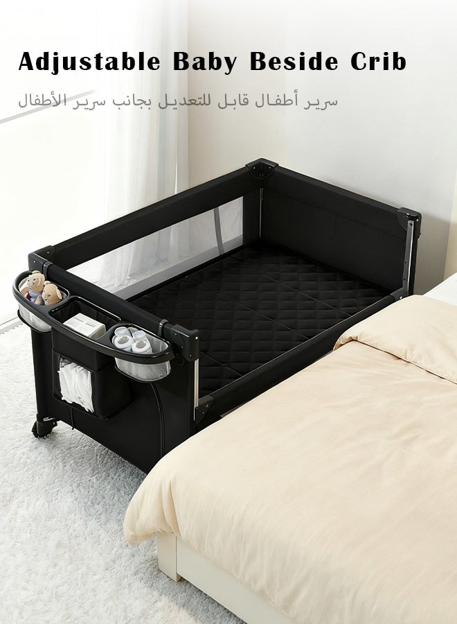 HAYALUX 5-in-1 Portable Baby Crib, Foldable Baby Bed Bassinet, Adjustable Newborn Infant Baby Cot & Rocking Bassinet with Mosquito Net, Changing Table, Install-Free Newborn Travel Bed (0–3 Years) - Image 2