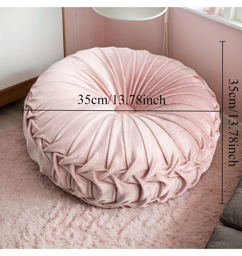 Round Beige 13.78inch Nordic Minimalist Sofa Cushion With Zipper - Image 3
