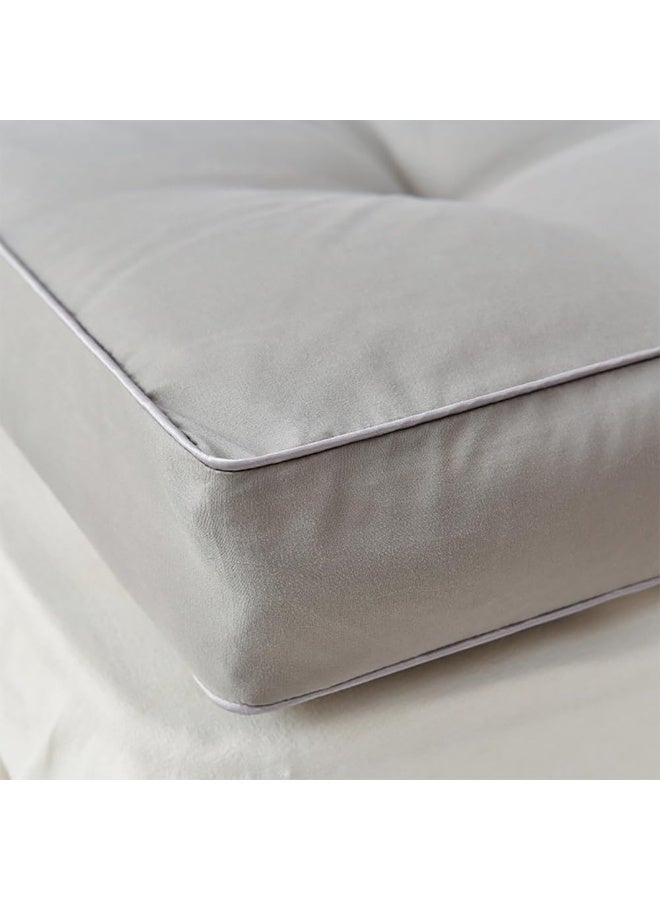VITION Mattress Topper, 10cm Thick Quilted Soybean Glue-Free Fiber Mattress Pad with 4-Side Elastic Bands (White, 180x200cm) - Image 5