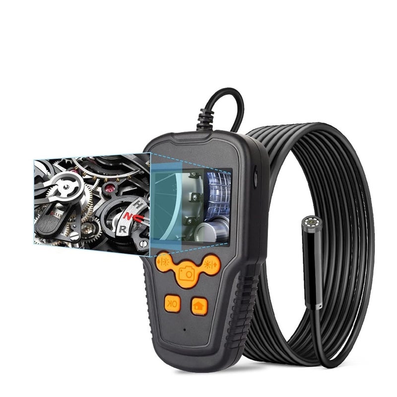 Borescope, 3.9mm Endoscope Digital Inspection with 2.4'' IPS 1080p HD. Snake for HVAC Car Engine(3.9mm Single Lens,5m) - Image 1