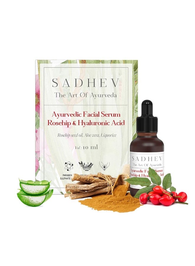 Sadhev Ayurvedic Facial Serum Rosehip & Hyaluronic Acid 10ml - Image 1