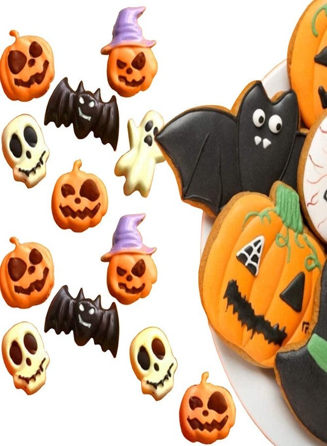 Bamutu Halloween Theme Silicone Chocolate Mold Pumpkin Bat Skull Ghost Shape Candy Mould 2 PCS 12-Cavity Non-Stick Ice Cube Tray Jelly Cookie Baking Mold - Image 4