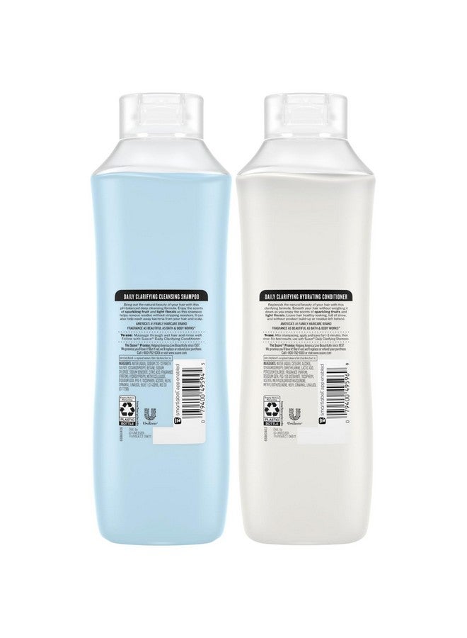 Suave Shampoo & Conditioner Set, Clarifying & Hydrating - Build Up & Residue Removal Formulas for Beautiful, Shiny Hair, 22.5 Oz Ea (2 Piece Set) - Image 2