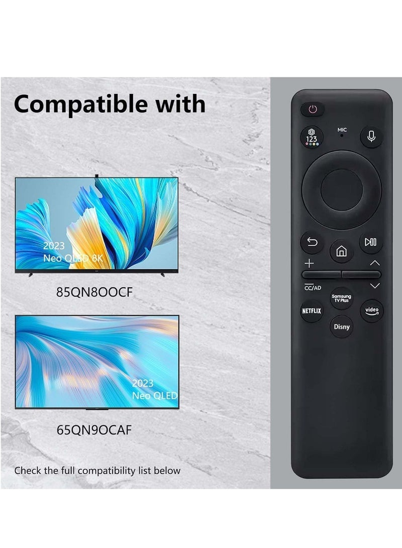 PopZa 2023 New Remotes Original for BN59-01432A with Voice Control – Compatible with Samsung Neo QLED 8K HDR Smart TVs | Solar Charging Remote for 2023 Models | Universal Smart Remote with Voice Activation – No Batteries Needed, Eco-Friendly Design - Image 2