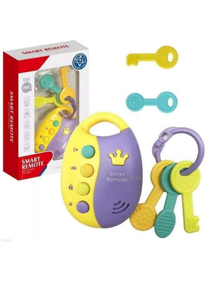 Smart Silicone Car Remote Teether with Keys – Baby Teething Toy with Lights & Sounds (HE8026) - Image 3