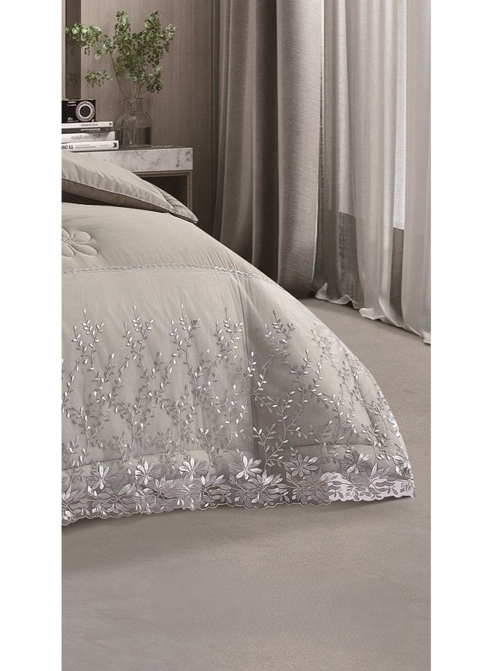 MARK Luxury royal bridal double bedspread with lace design, made of microfiber, size 240*260 cm - Image 4