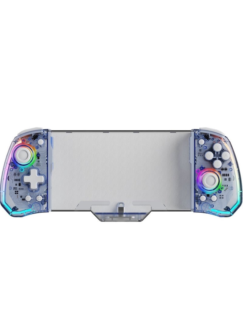 LinYuvo Classic Transparent Gamepad LinYuvo KS45 Game Controller Compatible for Switch, Switch OLED with Color RGB Light, Plug and Play, Hall Joystick, Six-Axis Gyroscope, Marco Programming, Rapid Fire, Adjustable Dual Vibration, Turbo Function, Split-Body Design - Image 1