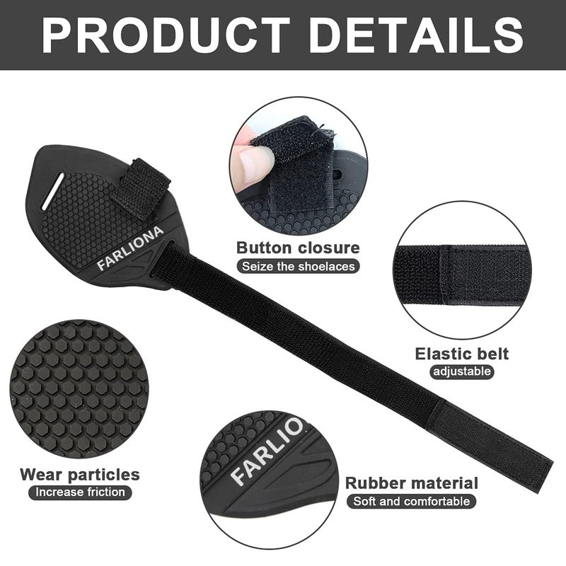 FARLIONA Motorcycle Motorbike Shift Pad, Shoe Boot Protector Cover, Useful Rubber Gear Shifter Accessories for Men Women, Black, Medium - Image 2