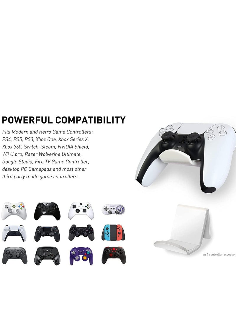 Oasisgalore Universal Controller Stand Holder for XBOX PS4 PS5 SWITCH，Controller Wall Mount Gaming Accessories with Anti-Slip Pads (White)  - Image 2