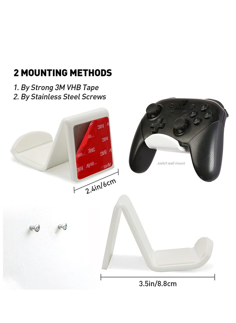 Oasisgalore Universal Controller Stand Holder for XBOX PS4 PS5 SWITCH，Controller Wall Mount Gaming Accessories with Anti-Slip Pads (White)  - Image 4