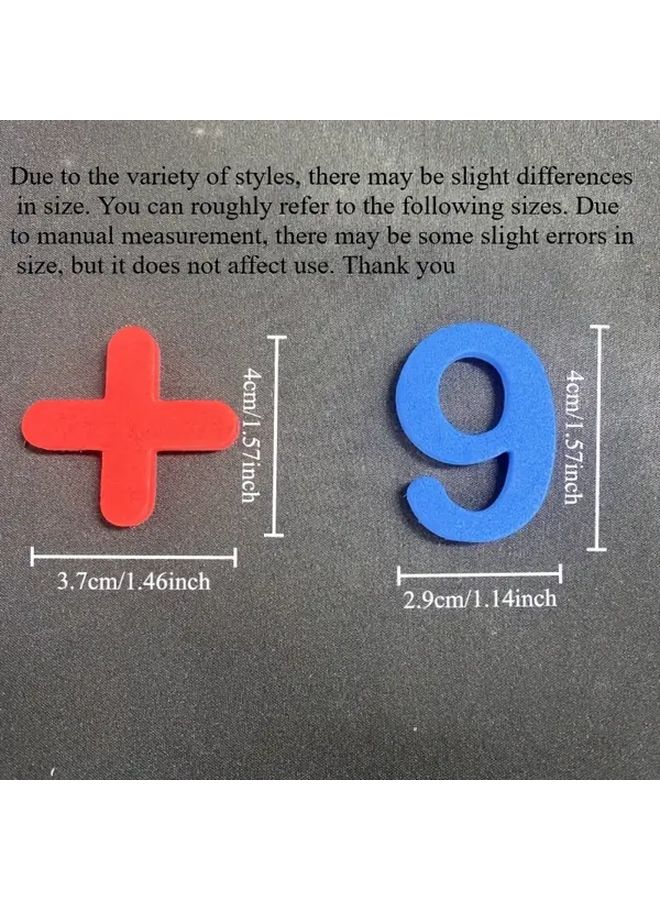 Blue and Red Magnetic Fridge Stickers Set of 2 with Numbers and Symbols for School Classroom - Image 3