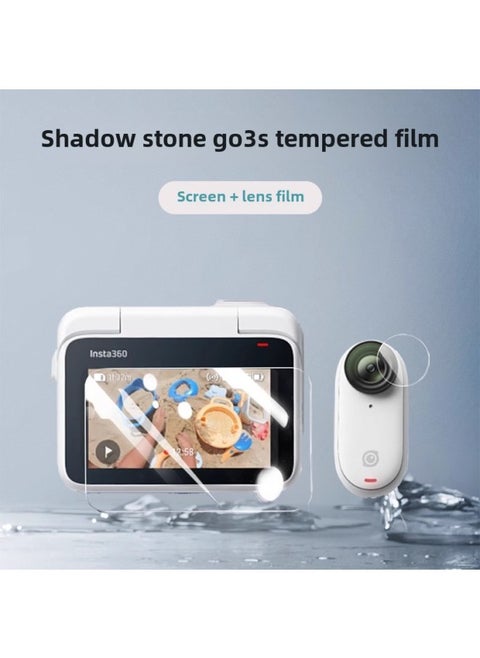 For Insta360 GO3S Tempered Film Scratch-proof Explosion-proof Lens Protection Tempered Glass Film-Color:Go 3s Lens Soft Film With Packaging