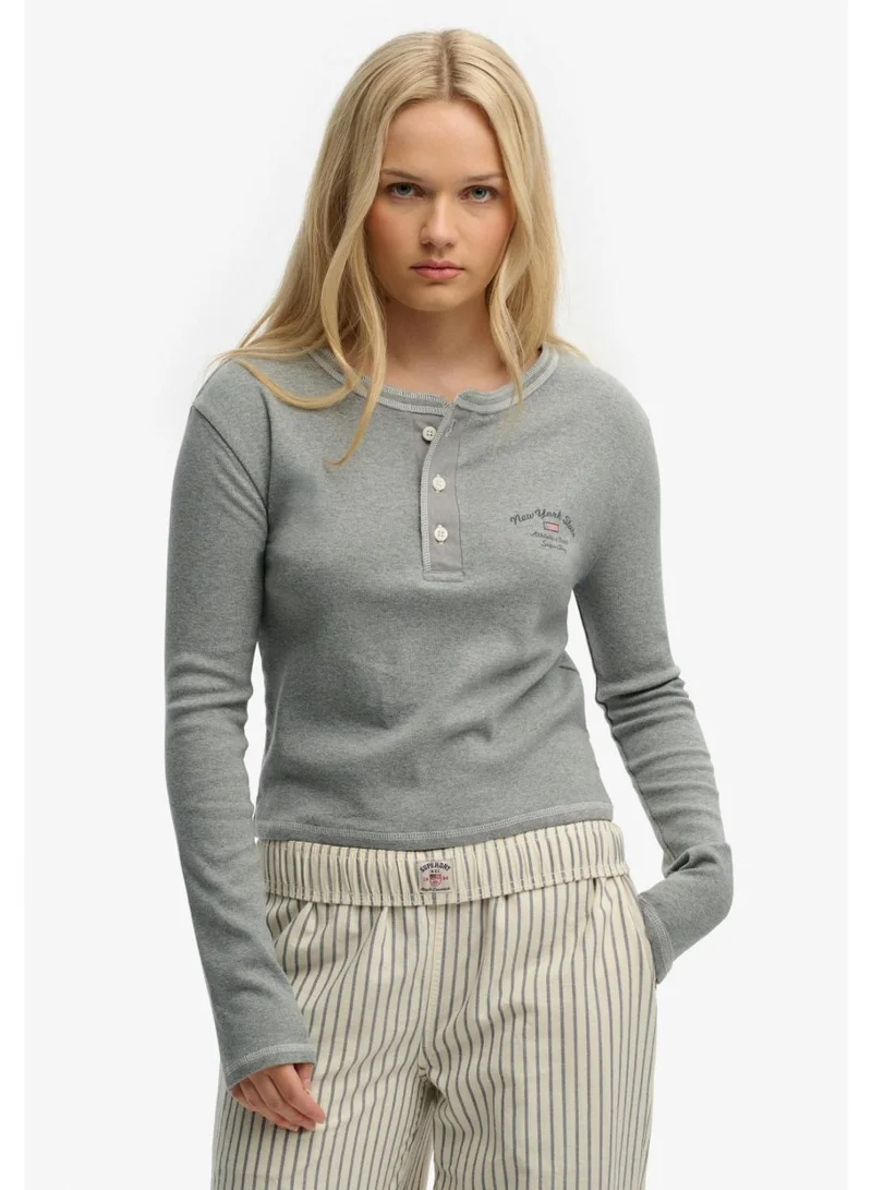 Superdry Athletic Essentials Button Down Long Sleeve Top