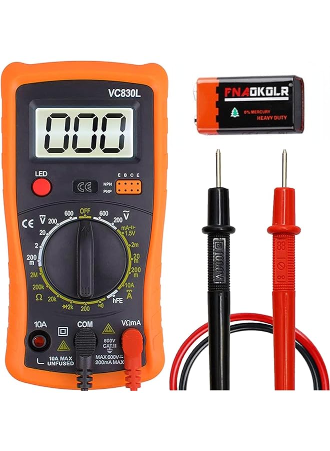 Excefore Digital Multimeter, Multimeter With Ac Dc Voltmeter & Ohm Volt Amp Tester, Multifunction Battery Tester, Pocket Meter With Backlight Tests Wire, Voltage Tester Measure Voltage Current Resistance Diode - Image 1