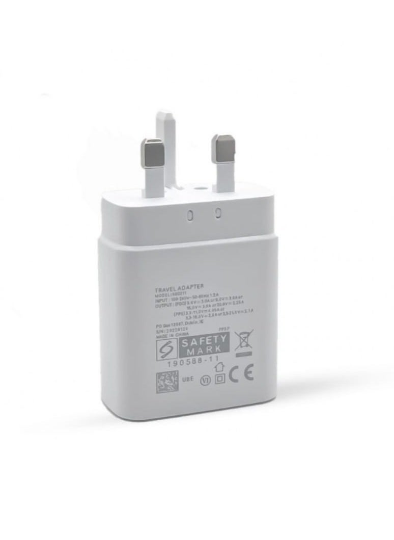 Wall Charger 45W Fast Charging With UK Plug USB-C to USB-C For Samsung Devices With Type C Cable White