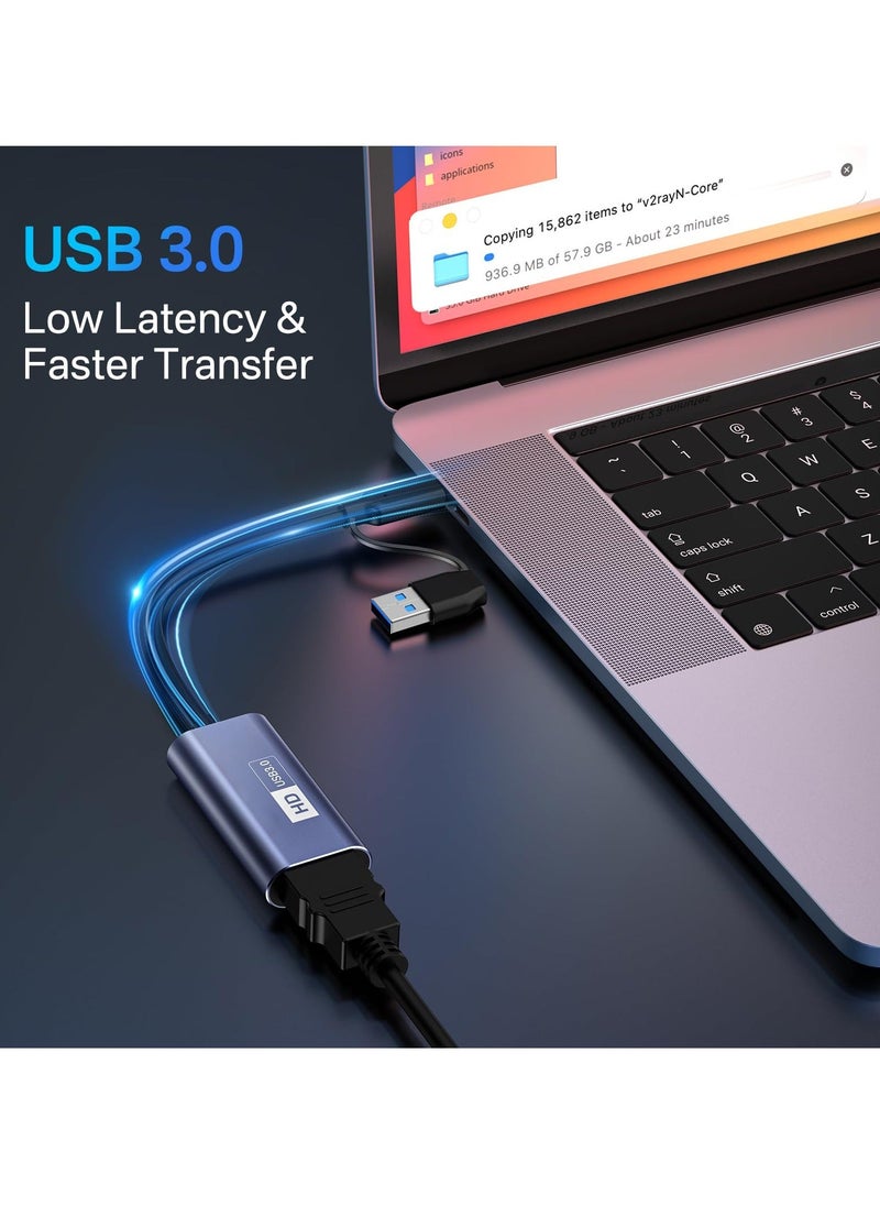 Generic 4K HDMI Capture Card - USB 3.0 to USB-A/C, 1080P 60FPS Video Capture for Live Streaming/ Gaming/ Meeting, Compatible with Windows/Mac OS System, Switch PS4/5 Xbox OBS Zoom  - Image 4