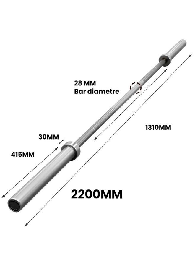 فيت ميت Fitmate 7ft Olympic Barbell 20 Kg - Image 2