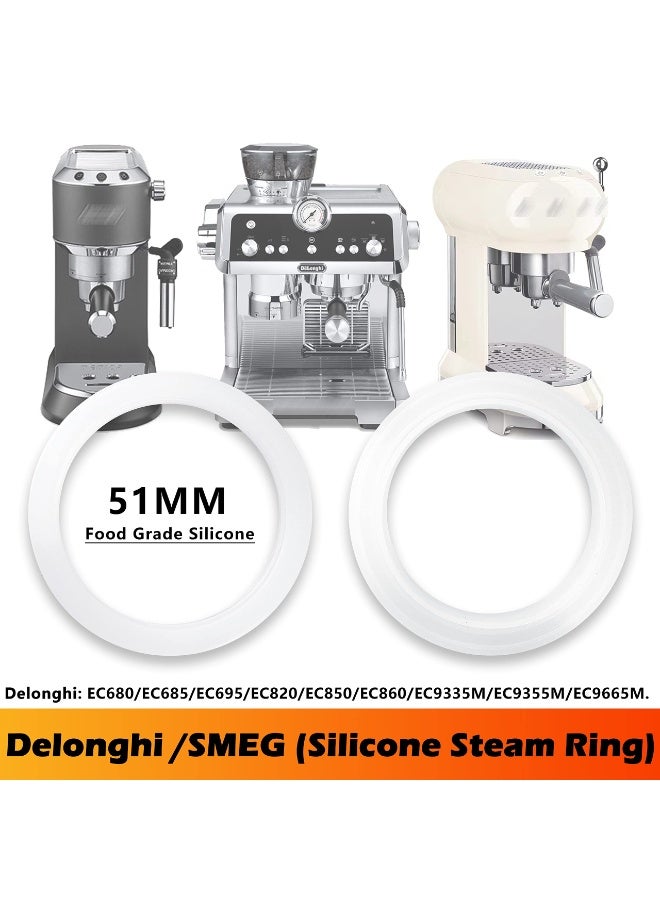 51mm Brewing Group Head Silicone Gasket 2Pcs O-Ring Compatible with Delonghi Dedica EC680/EC685, for La Specialista EC9335M EC9355M EC9665M,Smeg ECF01 - Image 3