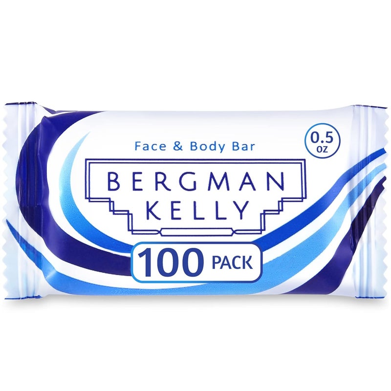 BERGMAN KELLY  Hotel Soap Bars  White Tea 05 oz 100 PK  Travel Size Luxury Bulk Amenities Bar Soap  Mini Individually Wrapped Rectangular Soap Small Toiletries for Airbnb Motel Guest Bath