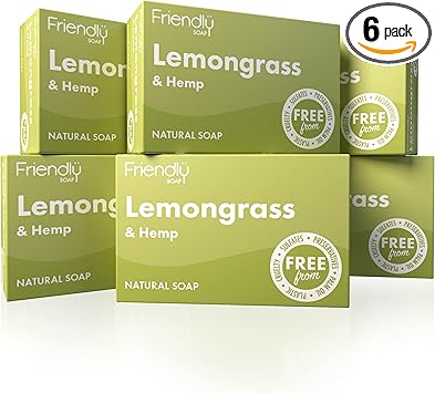 Friendly Soap Handmade Natural Lemongrass Hemp Soap Case of 6 - Image 1