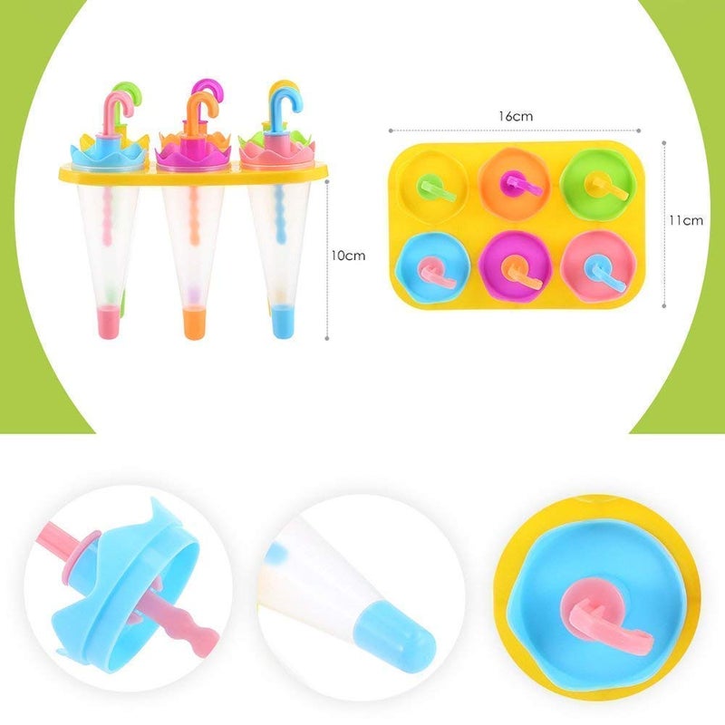 Zusaca Popsicle Molds Set 6 Pack Popsicle Makers Reusable Ice Popsicle Molds BPA Free Ice Popsicle Mold Ice Pop Mold Ice Popsicles Maker Fun for Kids and Adults Multi Color 2 pc - Image 3