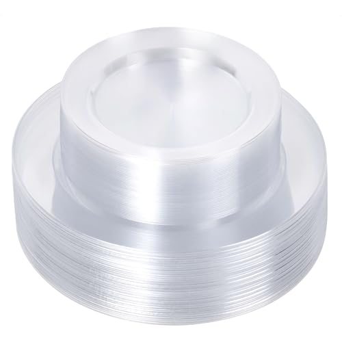 Bestluck 100PCS Clear Plastic Plates, Clear Disposable Plates for 50 Guests, 50 Dinner Plates 10.25 inch & 50 Dessert Plates 7.5 inch for Party, Graduation, Wedding - Image 1