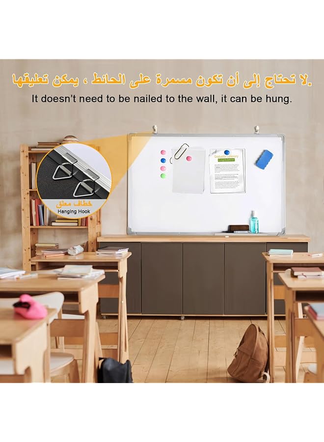 erorex Magnetic Whiteboard Wall Mounted Dry Erase White Board 60X90Cm Large Single Sided Magnetic Writing Board Stain Resistant Easel Whiteboard With Aluminum Frame For Office School Classroom Learning Aid  - Image 5
